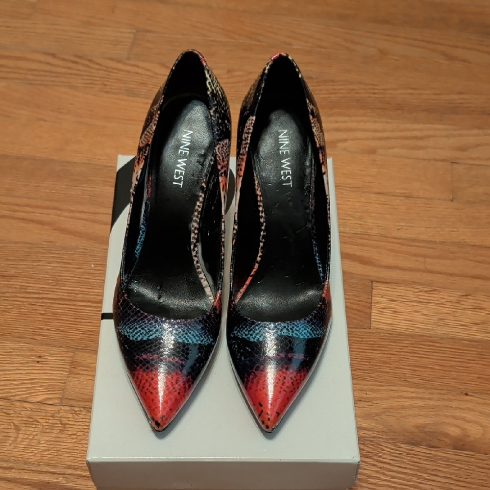 Nine West Vibrant Snakeskin Heels